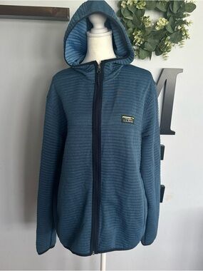 L.L. Bean Teal Blue Quilted Hooded Zip Jacket